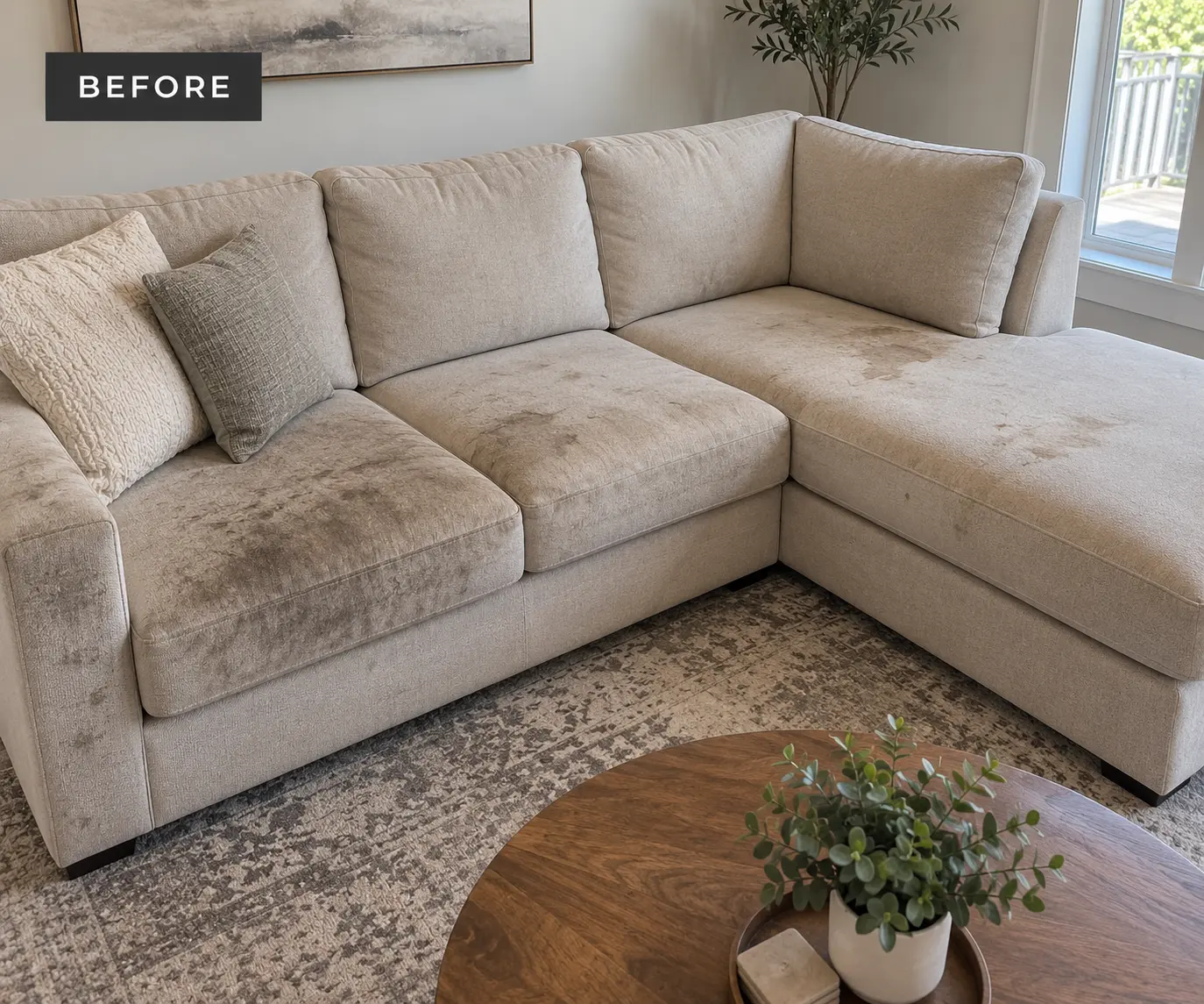 Upholstery Cleaning before professional deep cleaning